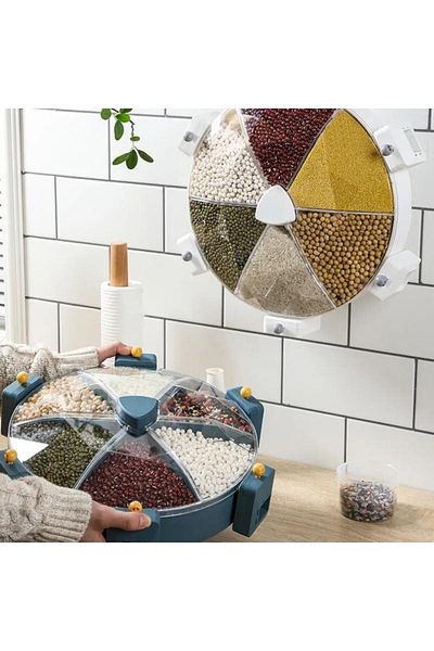 1st Revolving pill storage box with 6 compartments