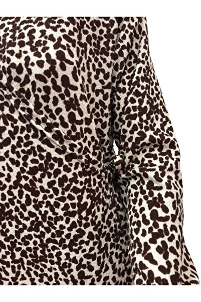 eflin Ρούχα Χιτζάμπ Φόρεμα προσευχής - Καφέ/Κρεμ, Σχεδιασμένο με δαντέλα με σχέδια