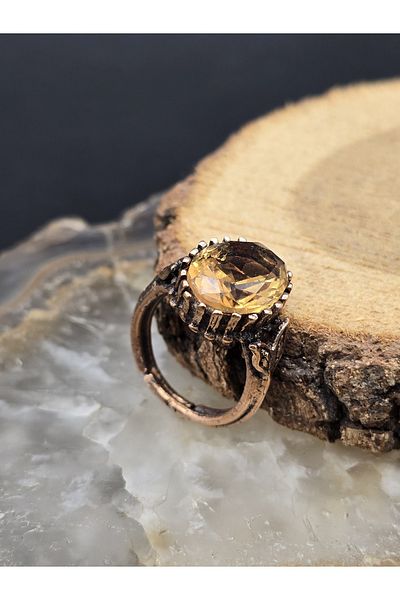NBS Beautiful Naturel Stones خاتم زولتانيت كريستال من النحاس النقي قابل للتعديل (العين الشريرة، الحماية، الطاقة)