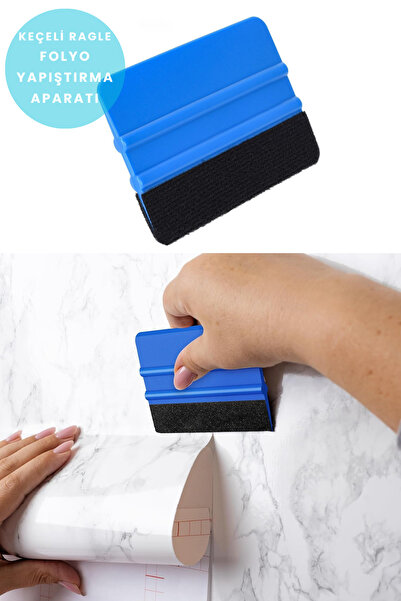 Technojet Keçeli Ragle Kendinden Yapışkanlı Folyo Duvar Kağıdı Cam Filmi Kaplama Uygulama Aparatı