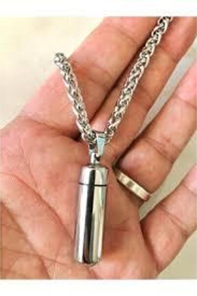 Acousticworld Erkeklere Özel Paslanmaz Çelik Cevşen İçi Açılabilir Muska Cerrahi Çelik Kolye