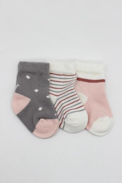 NW NessiWorld جوارب نيسا وورلد بيستايل 3 قطع من القطن الممشط للفتيات BS10112 رمادي