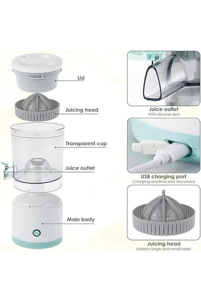 fulina Portable Electric Juicer USB Rechargeable Juicer for All Kinds of Fruits,Effortless Juicing