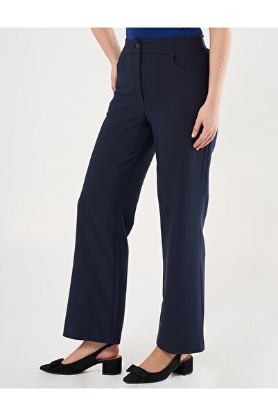 KYR High Waist Trousers with Waistband Dark Navy Blue