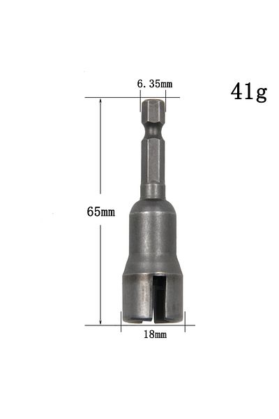 Choice 1pc Silver Natural Color 65mm Slotted Socket Hexagonal Handle Electric Screwdriver Wrench Black Butt