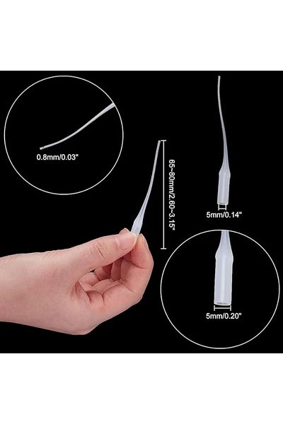 Choice Glue Tips, 100pcs Plastic Glue Micro-Tips Glue Extender Precision CA Glue Applicator for Arts Cra...