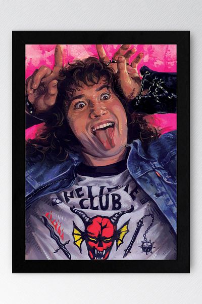 Saturn Stranger Things Eddie Munson Framed Painting - Tv Series Poster Painting