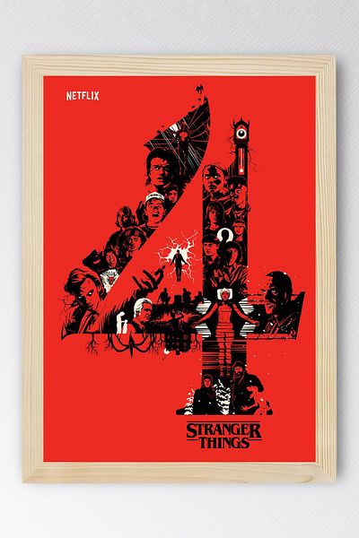 Saturn Stranger Things Framed Painting - Tv Series Poster Painting