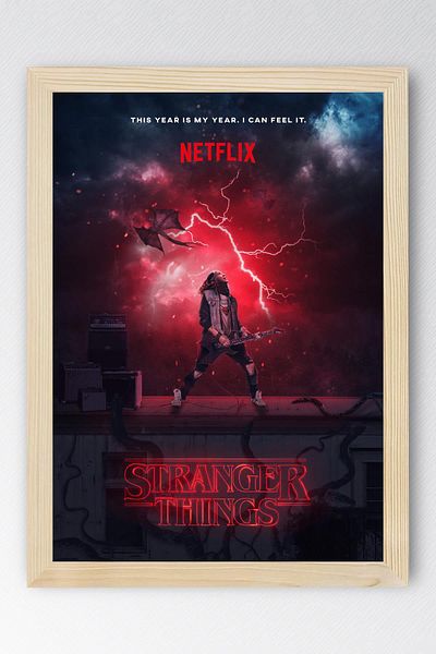 Saturn Stranger Things Eddie Munson Framed Painting - Tv Series Poster Painting