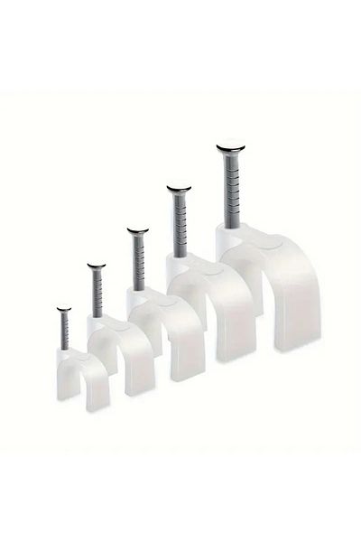 Choice 100pcs (6MM) 100pcs Cable Clamp With Steel Nails Plastic Nylon Tie 6/10mm