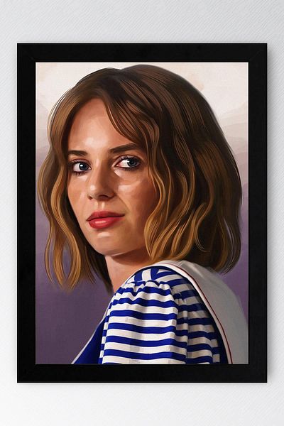 Saturn Stranger Things Robin Framed Painting - Tv Series Poster Painting