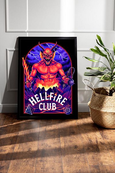 Saturn Stranger Things Hell Fire Club Pictură înrămată - Poster de televiziune