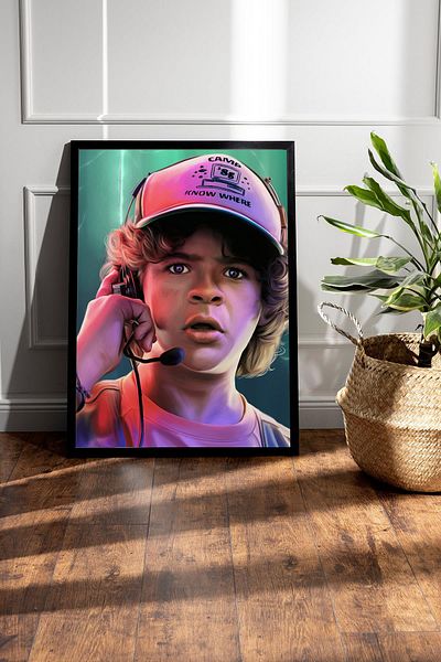 Saturn Stranger Things Dustin Pictură înrămată - Poster de televiziune