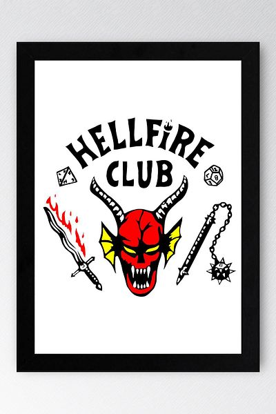 Saturn Stranger Things Hell Fire Club Pictură înrămată - Poster de televiziune