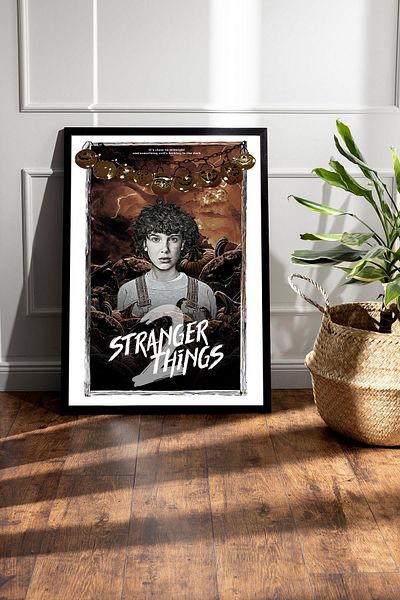Saturn Stranger Things Pictură înrămată - Pictură poster seria sezonul 2