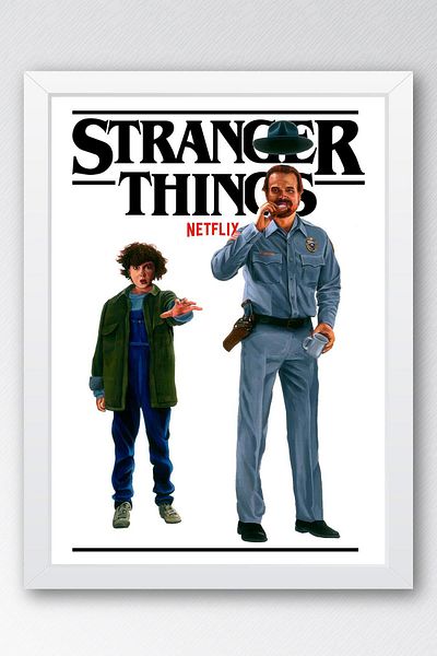Saturn Stranger Things Jim Hopper Pictură înrămată - Poster de televiziune