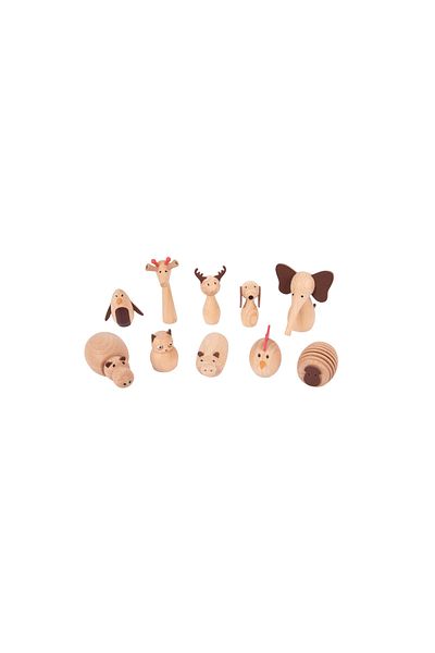 TickiT Set of 10 wooden animals Animal World