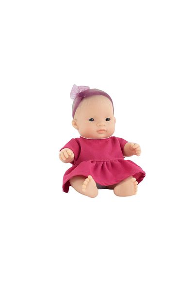 Miniland Asian girl baby doll 21 cm in dress, scented body, My Friends and Me collection