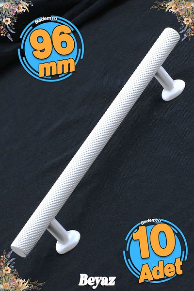 Badem10 10 bucăți Doruk metal alb 96 mm mobilier bucătărie sertar dulap dulap mâner alb mâner mâner