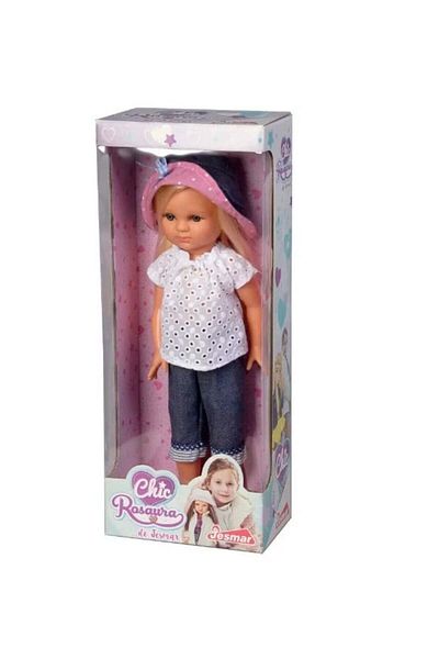 FALCAM Rosaura Chic Jaw Doll, 40 cm, with shirt and hat