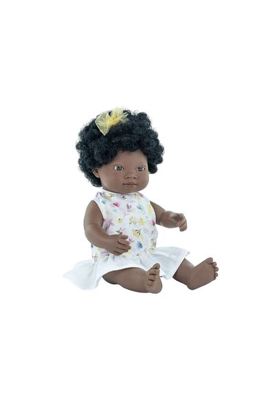 Miniland African girl doll 38 cm in dress, scented body, My Friends and Me collection