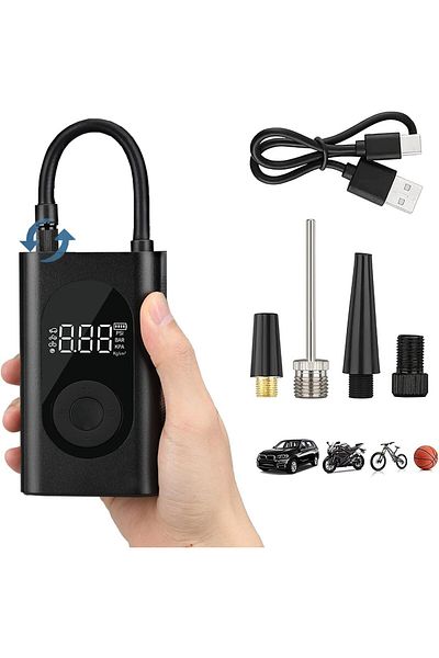 fulina Air Compressor Inflatable Pump,Portable Tire Inflator 12V,with Emergency LED Light/Digital Display