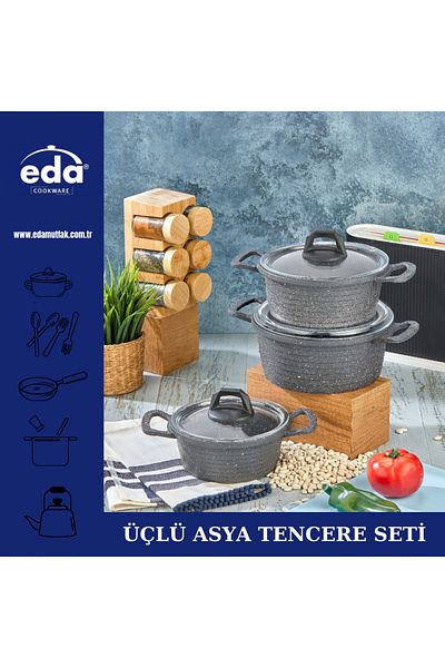 Eda Asian Deep Cookware Set 16/18/20