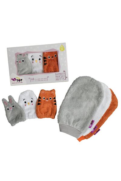 Tidy Tot Bamboo bath glove set