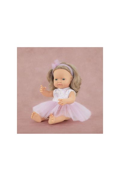 Miniland Dark blonde Caucasian girl doll 38 cm in dress, scented body, My Friends and Me collection