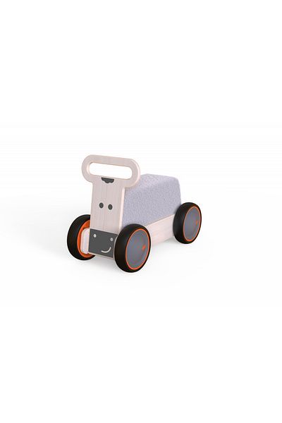 MAMATOYZ Jucarie din lemn 3 in 1 Vacuta ride-on, premergator si carucior