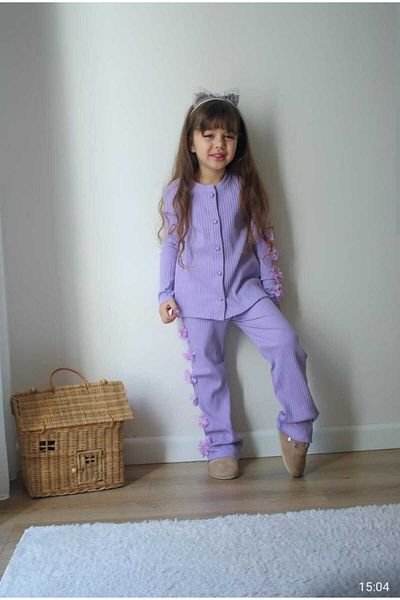Kids Girl's Double Knitted Cardigan Suit