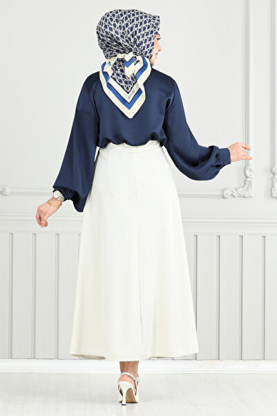 ModaMerve Спідниця кам'яного кольору з еластичною талією - 100HBS932-M