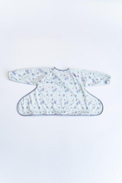 Tidy Tot Bib with sleeves and suction cups - Hippopotami