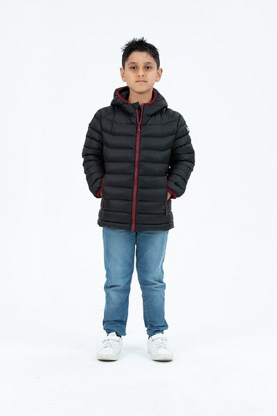 G-FOX SHORT FIXED HOODED PADDED BOY'S PUFFED COAT 7093E