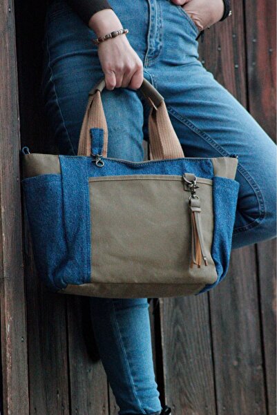 MANDOSİ Kot Детальна полотняна сумка через плече в стилі вінтаж