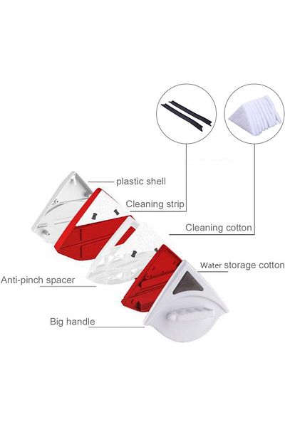 AWH Double-Sided Magnetic Window Cleaner - Glass Wiper Brush Thick Double-Glazed Windows