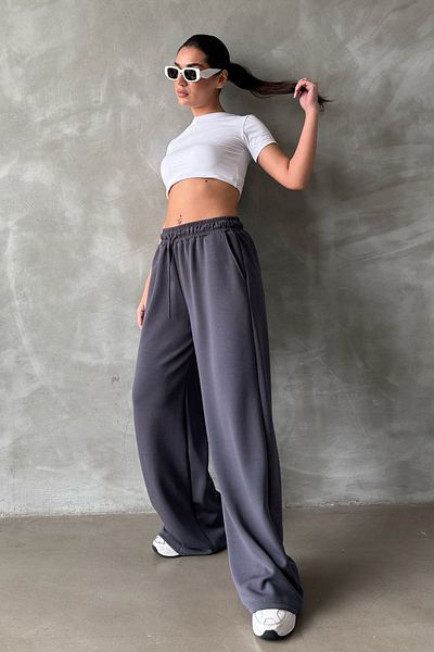 Madmext Relaxed Fit Smoked Damen Jogginghose - Verstellbare Taille Weites Bein MG2122