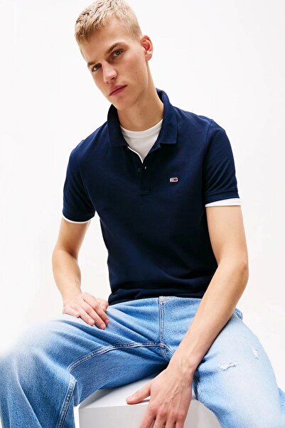Tommy Hilfiger Tommy Jeans TJM SLIM PLACKET POLO EXT Erkek LACİVERT T-shirt DM0DM20676C1G