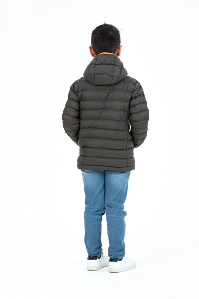 G-FOX SHORT FIXED HOODED PADDED BOY'S PUFFED COAT 7093E