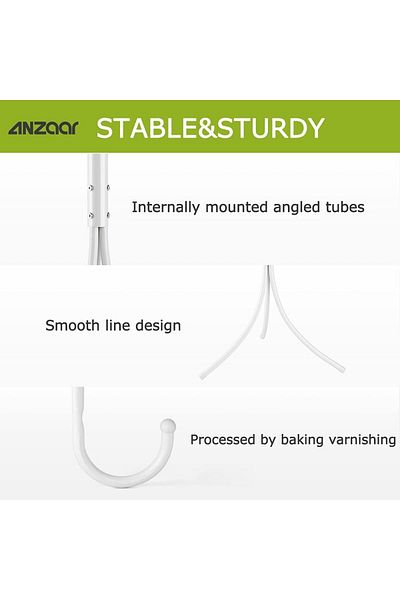 AWH Freestanding Coat Rack - 11 Hooks Hat & Jacket Hanger with Base, Metal Entryway Organizer Stand