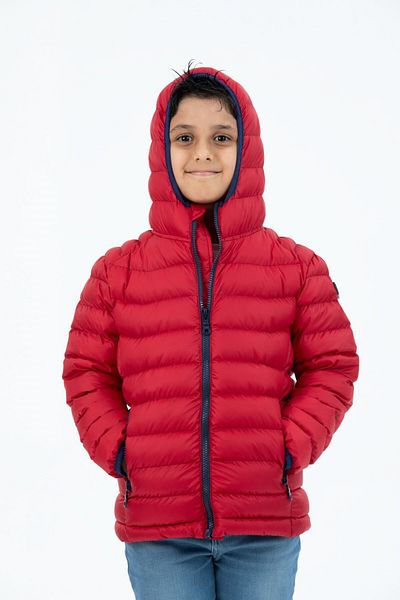 G-FOX SHORT FIXED HOODED PADDED BOY'S PUFFED COAT 7093E