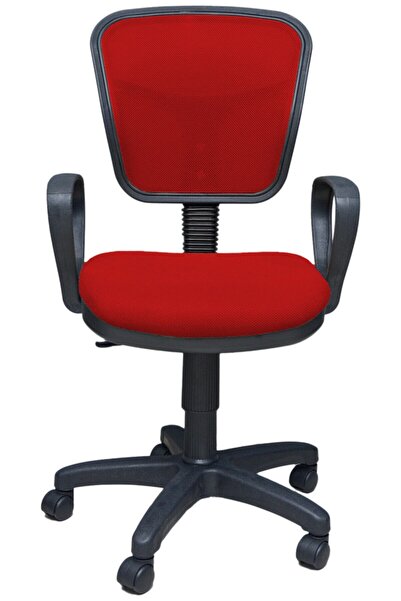 Design Home Porziyon Depar Kırmızı Fileli Bilgisayar Ofis Büro Çalışma Koltuğ...