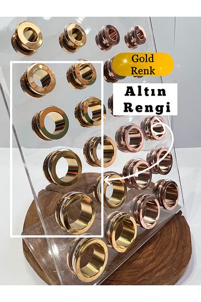 Karınca Piercing Gold Color Or Rose Color Ear Tunnel Piercing