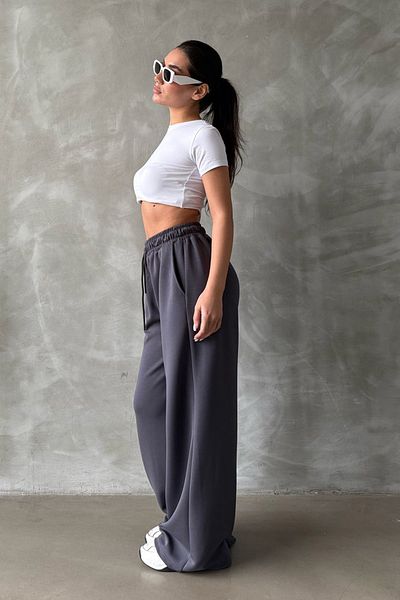 Madmext Relaxed Fit Smoked Damen Jogginghose - Verstellbare Taille Weites Bein MG2122