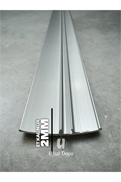 Ucuz Depo Geniş 4cm Kapı Eşik Profili Parke Kapı Altı Çıtası Alüminyum 90 Cm Silikon Hediyeli Ekstra Kalın