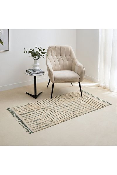 erorex Aizel Otus Stripe Cotton Dhurrie - 80x150 cm