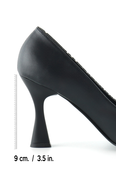 Erkan Saçmacı Jatqılı Plus Siyah Yılan Kadeh Topuklu Ayakkabı