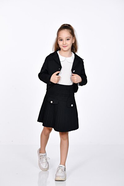 Kamex Costum pentru fete cu fustă dublă – stil casual dulce și elegant