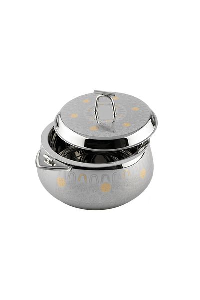 ALSAIF Myrna Stainless-steel Hotpot With Two Handles ,colour: Gold, Size:5000 ml