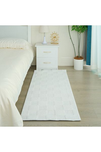erorex Zara Eela Jacquard Rabbit Fur Rug - 60x150 cm